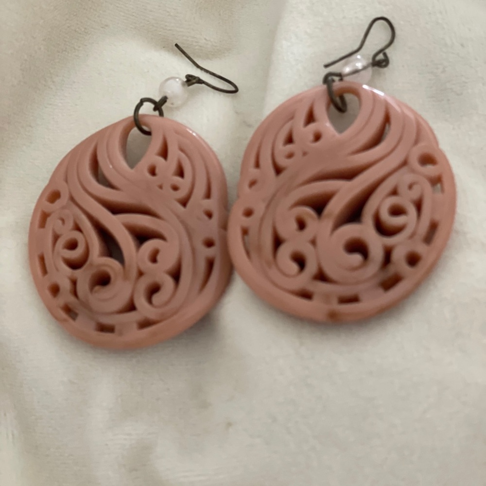 Betsey Johnson carved earrings